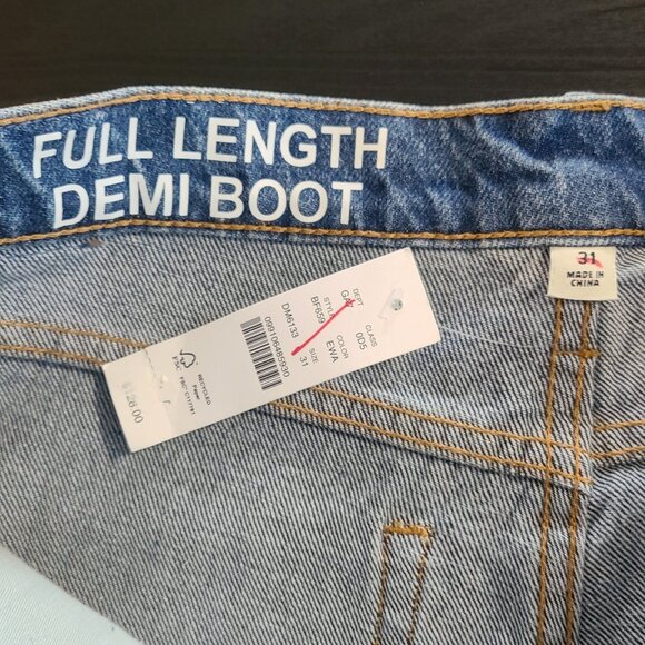 JCREW Full Length Demi Boot Denim Jeans Womens 31 NEW $128 - Picture 3 of 11